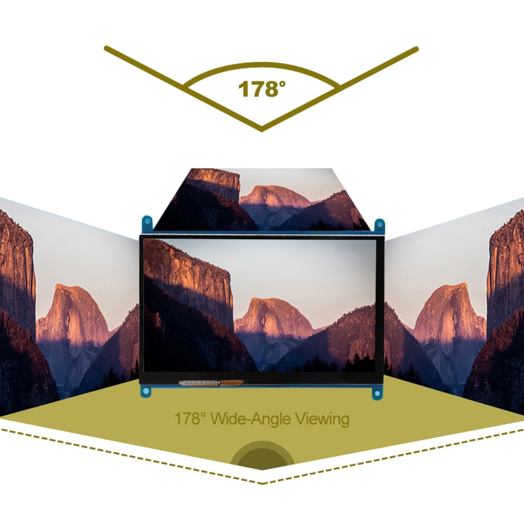 7 นิ้ว LCD HDMI 1024x600 Ultra HD จอแสดงผลหน้าจอสัมผัสแบบ Capacitive สำหรับ Raspberry Pi   Taurus307