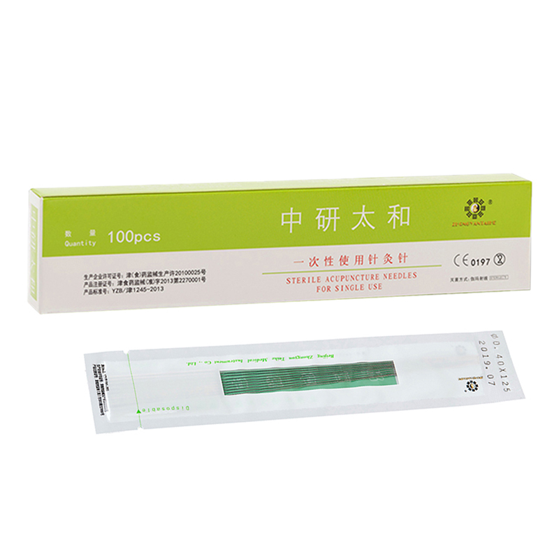Zhongyan Taihe เข ็ มฝังเข ็ มปลอดเชื ้ อแบบใช ้ แล ้ วทิ ้ งนวดเครื ่ องมือสแตนเลส 100 ชิ ้ น/box