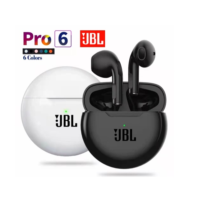 Jbl Pro6 TWS หูฟังบลูทูธไร้สาย 9D สเตอริโอ ควบคุมแบบสัมผัส พร้อมกล่องชาร์จ