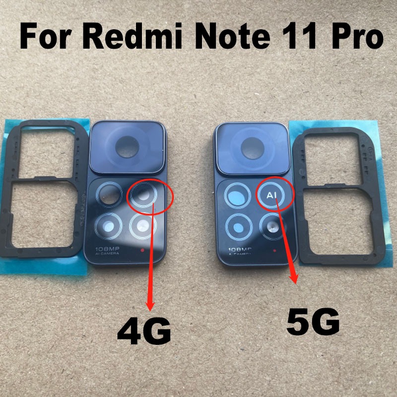 ใหม่สําหรับ Xiaomi Redmi หมายเหตุ 11 Pro 5G เลนส์กล้องด้านหลังเลนส์กล้องกระจกพร้อมกรอบผู้ถือ 4G เปลี่ยน