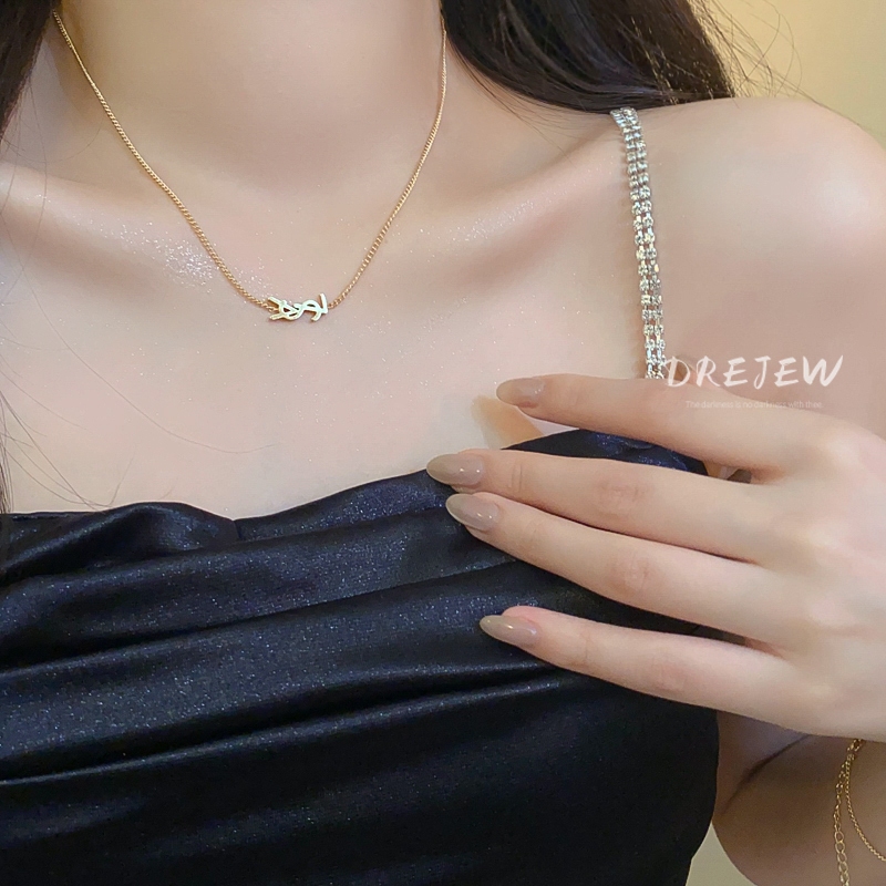 DREJEW สร้อยคอโซ่ จี้ตัวอักษร ระดับไฮเอนด์ เรียบง่าย เครื่องประดับแฟชั่น