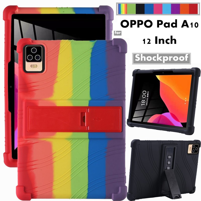 for OPPO Pad A10 Tab 12 inch Cover Android 12.0 Tablet Shockproof Case Soft Silicone Adjustable Stan