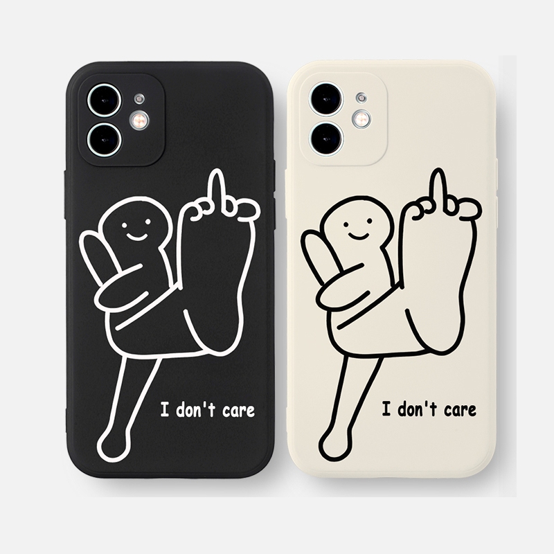 สนุกที่ไม่ซ้ํากันเคสโทรศัพท์iphone 6 6S 11 7 8 15 X XR XS Plus 12 13 14 15 PRO mini MAXสีดําสีขาวซิลิโคนเหลว