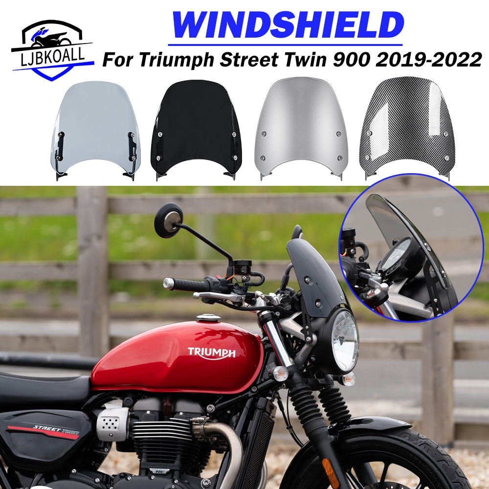 Ljbkoall กระจกรถจักรยานยนต ์ กระจก Visor กระจกหน ้ าจอ Deflector สําหรับ Triumph Street Twin 900 2019 2020 2022 Flyscreen อุปกรณ ์ เสริม