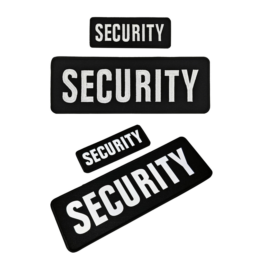 SECURITY ปักขนาดใหญ่กลับสติกเกอร์ความร้อนโอนสะท้อนแสงยุทธวิธีเสื้อกั๊กอุปกรณ์เสริมป้าย