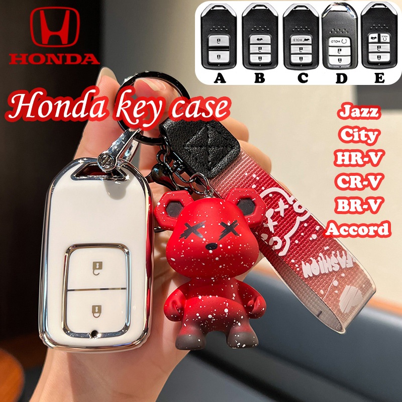 Honda 2/3/4 ปุ ่ มเคสกุญแจรถสําหรับเมือง/civic/crv/hrv/brv/Jazz พวงกุญแจรวมทุกอย ่ าง