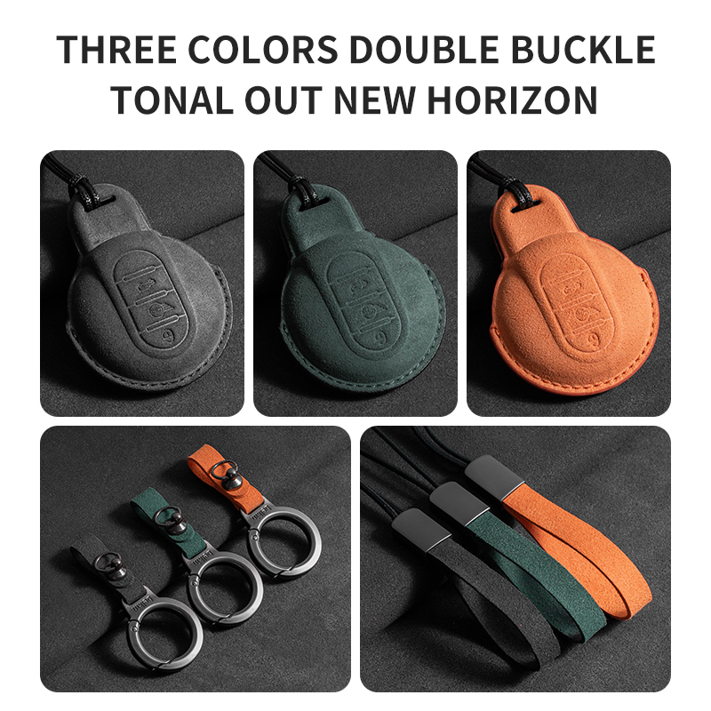 หนัง Key Case Key Bag Protector Key Casing Holder พวงกุญแจสําหรับ MINI Cooper F55 F56 F57 F54 F60 Countryman Clubman Cooper One S JCW