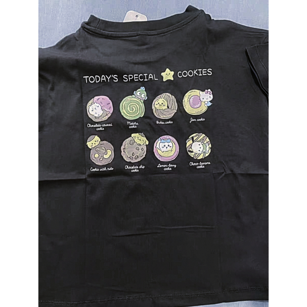 Un0 Childrens Wear Girls Chiikawa x Sanrio เสื้อยืดพิมพ์ลายสําหรับพ่อแม่และลูกสวมใส่แขนสั้น