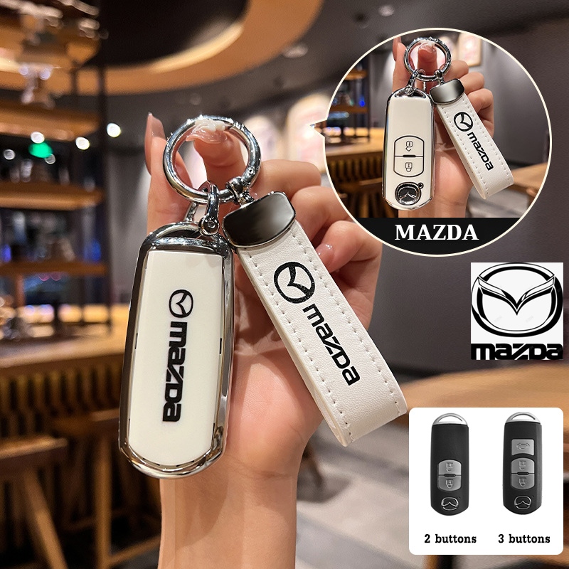 ออกแบบใหม ่ 2/3 ปุ ่ ม TUP ฝาครอบกุญแจรถเหมาะสําหรับ Mazda 2/3/CX-3/CX-5/Skyactiv Remote Key Case