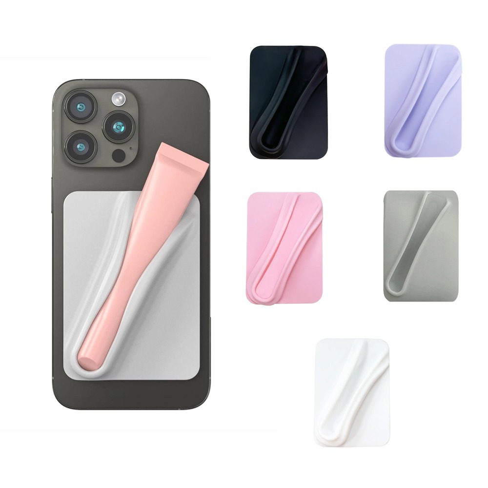 แฟชั่น DIY ลิปสติก Make-up Lip Balm แบบพกพา Lip Gloss Holder ซิลิโคนอ่อนนุ่มสําหรับเคสโทรศัพท์กลับสติกเกอร์สําหรับเกือบโทรศัพท์มือถือทั้งหมดอุปกรณ์เสริม