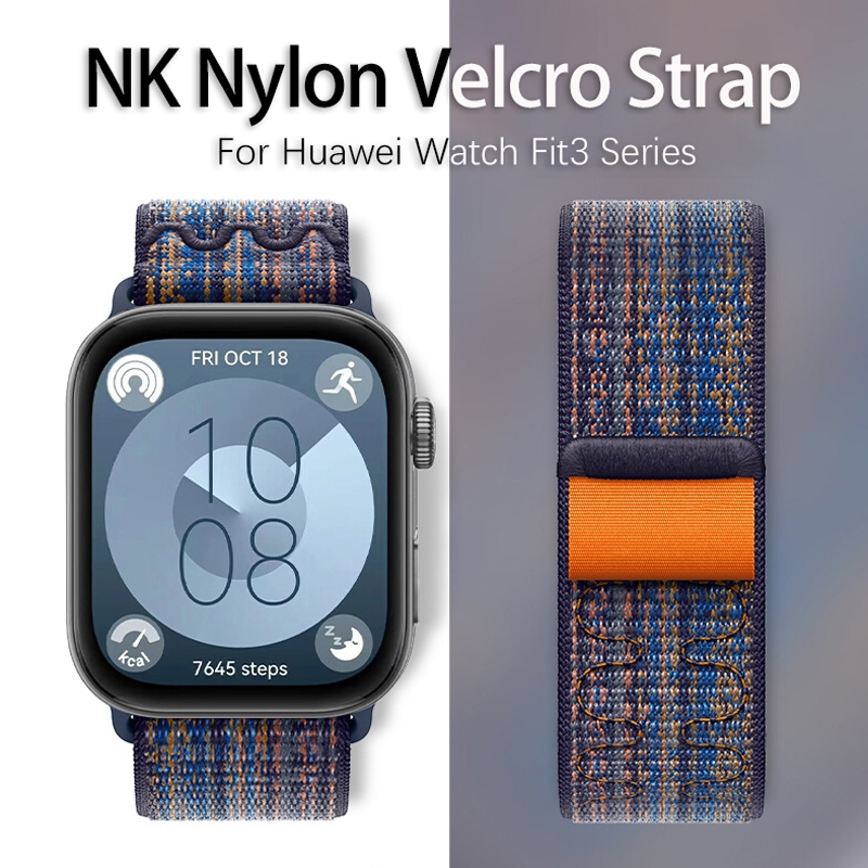 กีฬา Breathable ไนลอนสําหรับ Huawei นาฬิกา Fit 3 สายนาฬิกากันน้ําน้ําหนักเบา Velcro ไนลอนทอสําหรับ Huawei Fit3 Fit2 Wristaband อุปกรณ์เสริม