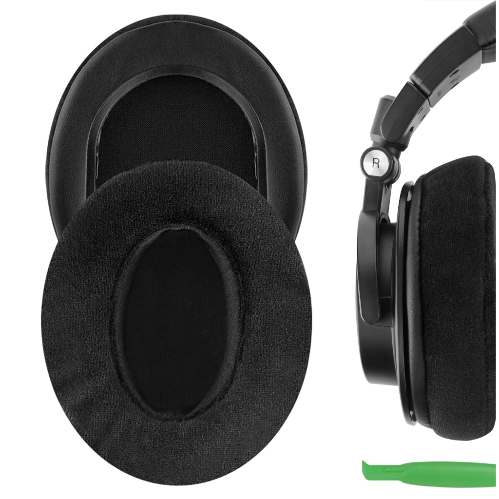 Geekria Velour เปลี ่ ยนแผ ่ นรองหูฟังสําหรับ Audio-Technica ATH-M50X, ATH-M50xBT2, ATH-M40X, ATH-M3