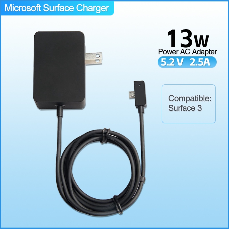 Microsoft Surface 3 charger 13W 5.2V 2.5A Power Supply AC Power Adapter Compatiable พร้อมรุ่น 1623 1624 1645 แท็บเล็ตพร้อมสายไฟ 4.9Ft