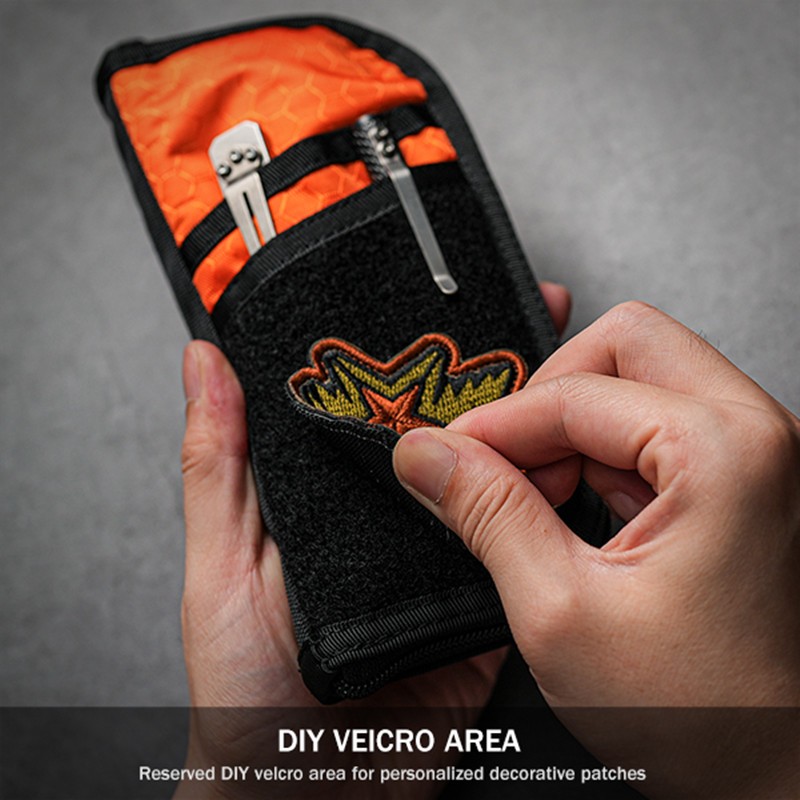 VE19 EDC กระเป๋า, กระเป๋าเครื่องมือสําหรับผู้ชาย, EDC Pocket Organizer Storage EDC Gears, Long EDC Pouch Organizer, ยูทิลิตี้กระเป๋าสําหรับ Multitools, ไฟฉาย/Knives