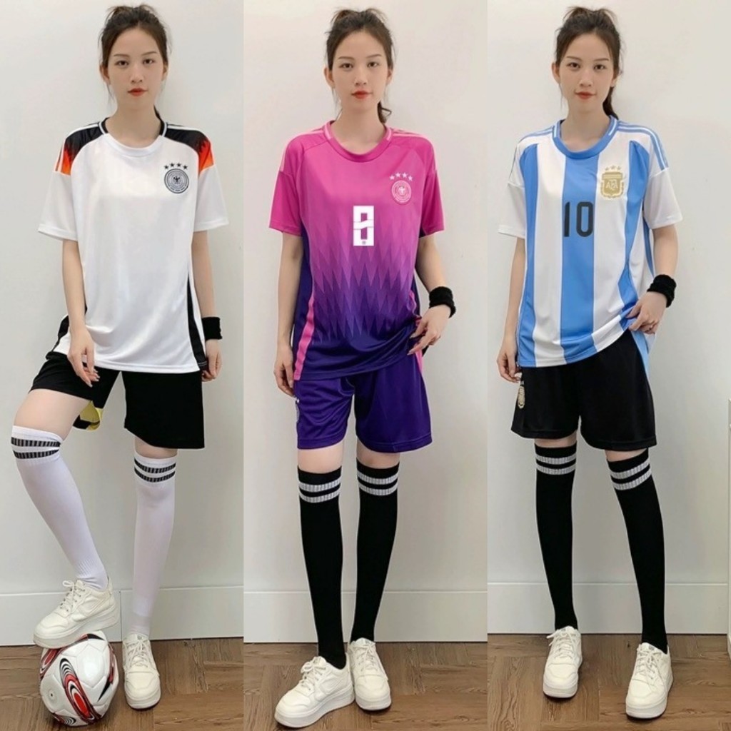 ยูโร 2024 เสื้อยืด เสื้อยืดคอกลมกว้างสไตล์กีฬาผู้ชายและผู้หญิง - หมายเลข 7/8/10 เสื้อฟุตบอล