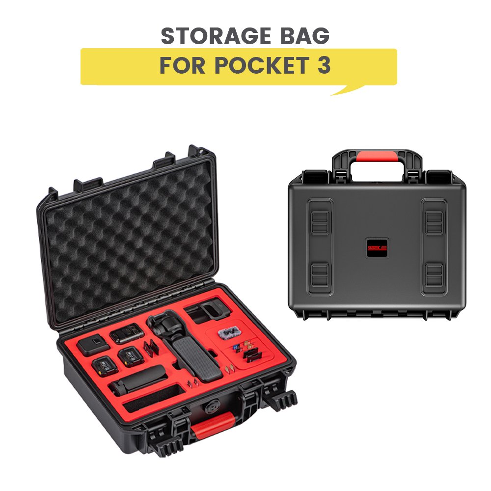 (ไม่มีกล้อง) Startc กระเป๋าถือสําหรับ DJI Pocket 3 กล่องนิรภัยกันน้ํากระเป๋าเก็บความจุขนาดใหญ่สําหรับ DJI Osmo Pocket 3 อุปกรณ์เสริมสําหรับกล้อง