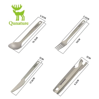 【พร้อมส่งจากไทย】Qunature ชุดช้อนส้อมไทเทเนียม พกพา น้ำหนักเบา พร้อมตะเกียบ ที่เปิดขวด และถุงเก็บ สำหรับแคมป์ปิ้ง เดินป่า Backpacking Picnic