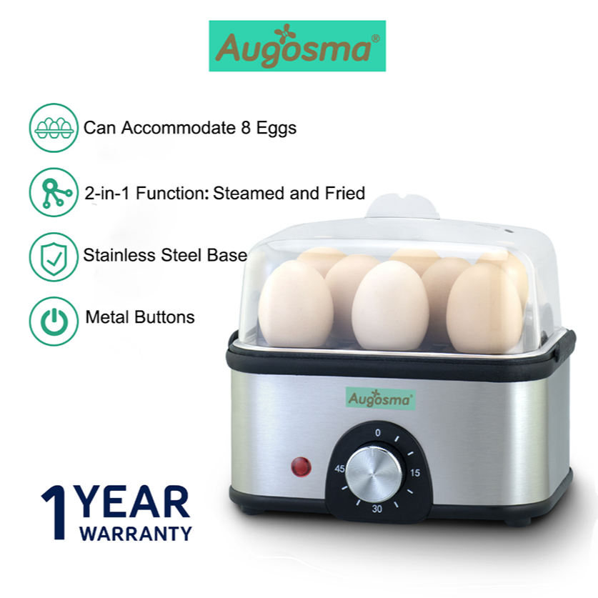 Augosma เครื่องนึ่งไข่ ขนาดเล็ก จุของได้เยอะ สําหรับครัวเรือน Egg Steamer Temperature Adjustable