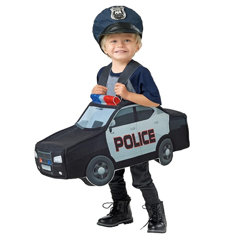 ❤พร้อมส่ง❤เด็กน่ารักรถตำรวจชุดฮาโลวีน เด็กชายหนุ่มรถตำรวจรูปร่างคอสเพลย์เครื่องแต่งกายหมวก เด็กโรงเรียนปาร์ตี้คาร์นิวัลเวทีมาสคอตแสดงชุดแฟนซี