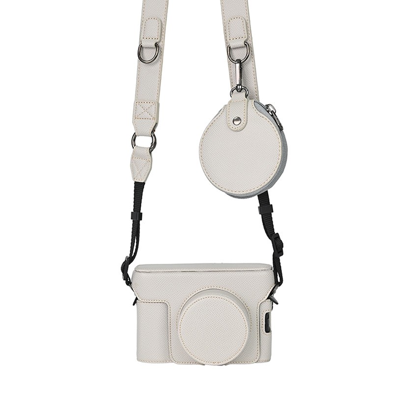 สําหรับ Fujifilm X100VI กระเป๋ากล้องเปิดแบตเตอรี่พร้อมสายคล้องมินิหนัง Pu X100VI กระเป๋ากล้อง