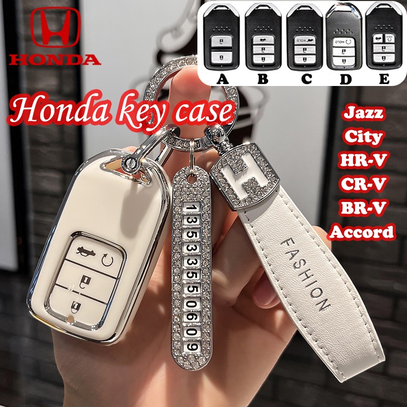 Honda 2/3/4 ปุ ่ มเคสกุญแจรถสําหรับเมือง/civic/crv/hrv/brv/Jazz BOW พวงกุญแจรวมทุกอย ่ างฝาครอบกุญแจ