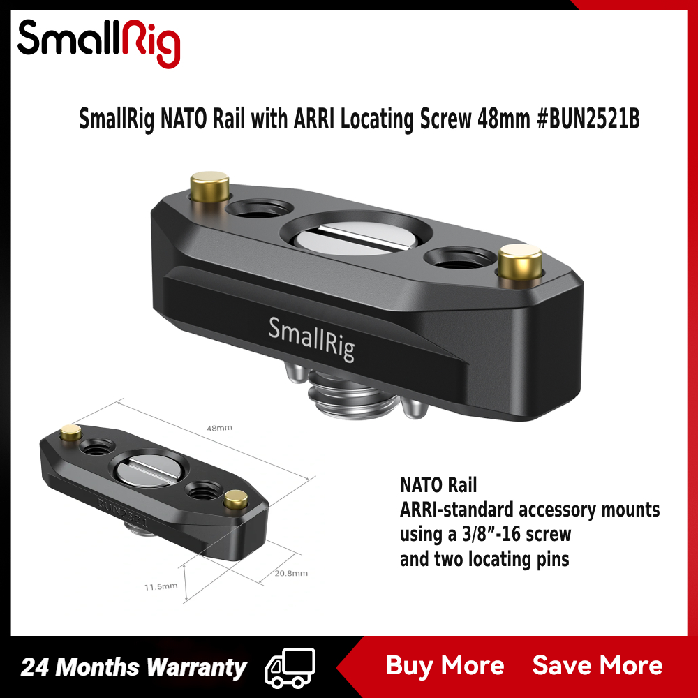 Smallrig Universal NATO Rail Quick Release Safety Sliders พร ้ อมตําแหน ่ ง ARRI , 1/4''-20 รูเกลียวหรือ 3/8 ”-16 สกรู