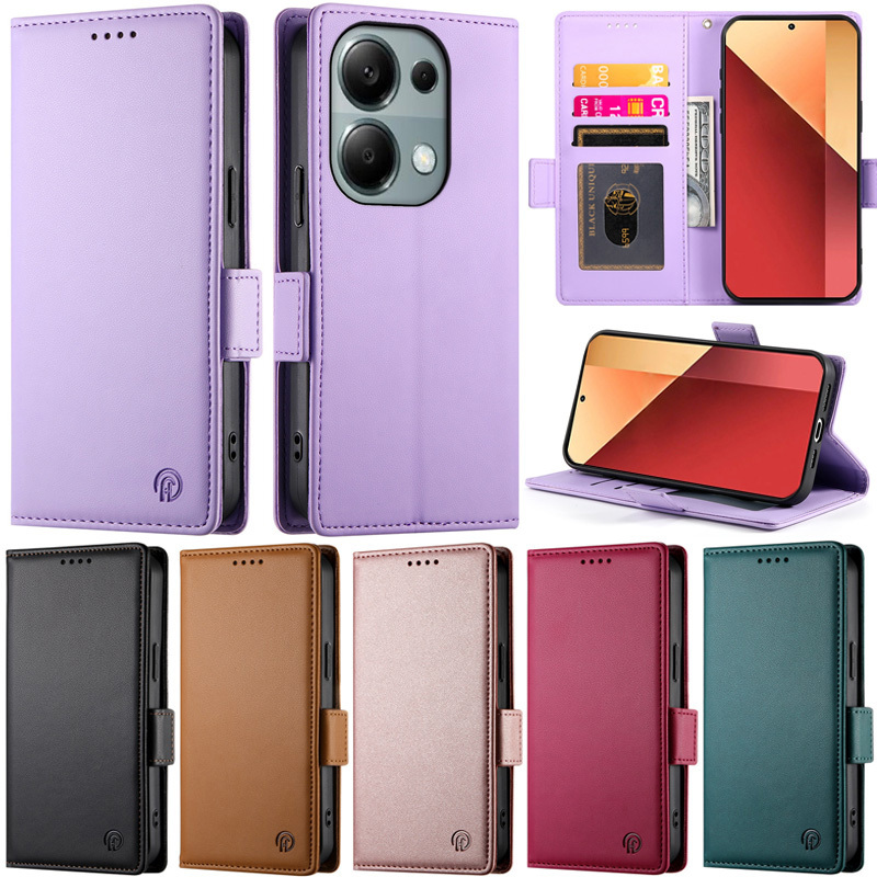 Retro สําหรับ Xiaomi Redmi 13C 13 4G 12 หมายเหตุ 11 13 Pro หมายเหตุ 12 Pro 5G หมายเหตุ 13 Pro + 5G หรูหรากระเป๋าสตางค์หนัง PU ช่องใส่การ์ดผิวป้องกันพลิกฝาครอบกรณี