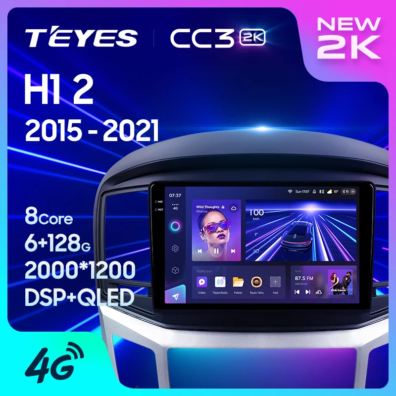 Teyes CC3L CC3 2K สําหรับ Hyundai H1 II 2 TQ 2015 - 2021 รถวิทยุมัลติมีเดียเครื ่ องเล ่ นวิดีโอนําทางสเตอริโอ GPS Android 10 ไม ่ มี 2din 2 din dvd