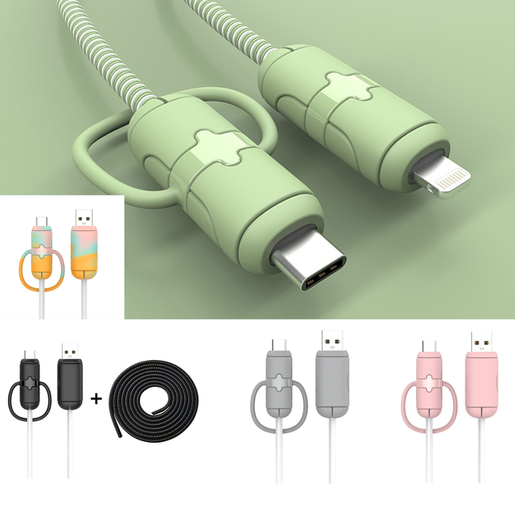 สําหรับ Android ขายร้อนตัวป้องกันสายเคเบิลสําหรับ USB ถึง Type-C ฝาครอบซิลิโคนสายข้อมูล Anti Fracture เคสป้องกันม้วนเก็บสายเคเบิล
