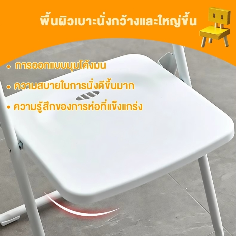 SUNNY เก้าอี้พับ เก้าอี้หลัง ขาเหล็กหุ้มยางกันลื่น ขนาด45x40x80cmรับน้ำหนัก150KG - รูปที่ 5