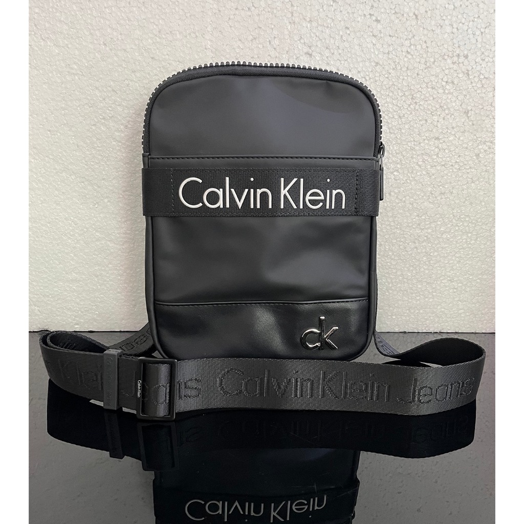 Calvin KLEIN Jeans CK PU Leather Travel Messenger กระเป๋าสะพายข้าง CK Sling Bags #9552