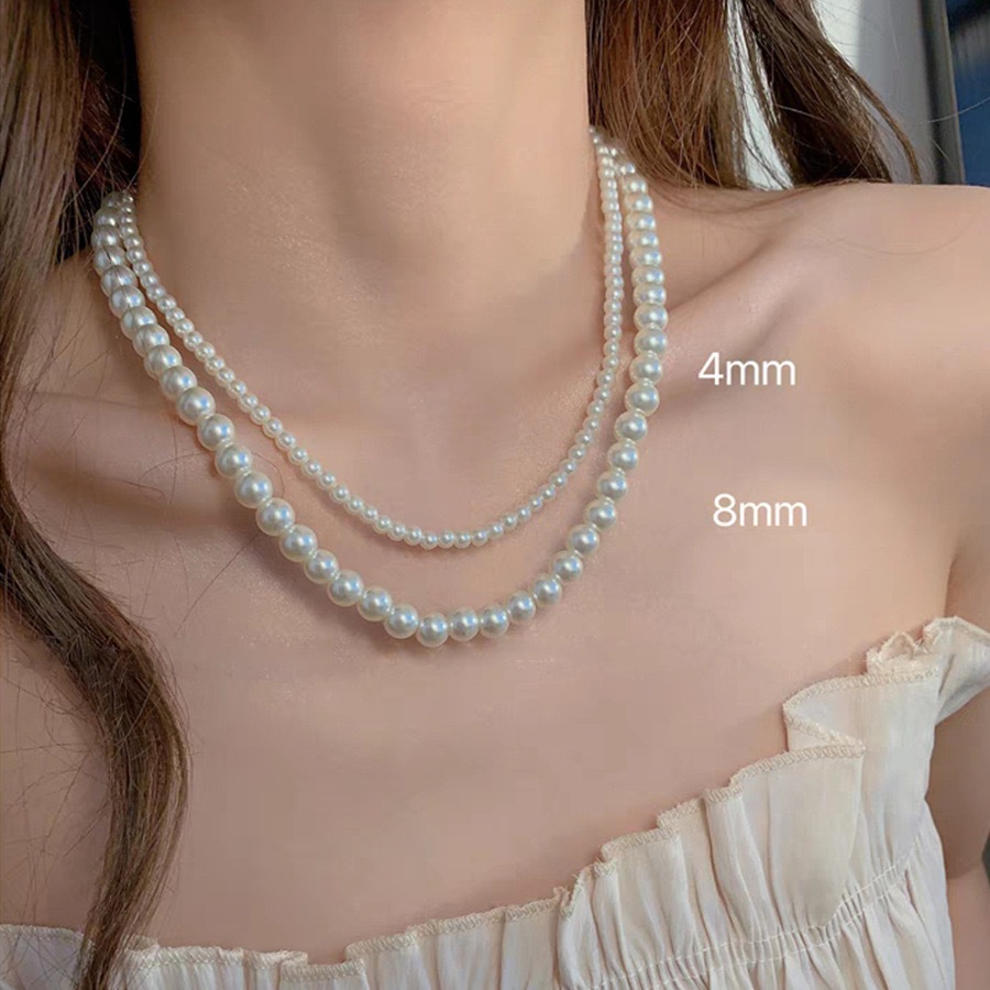 แฟชั ่ นเกาหลีสร ้ อยคอมุกผู ้ หญิงสร ้ อยคอลูกปัดสีขาวสร ้ อยคอโซ ่