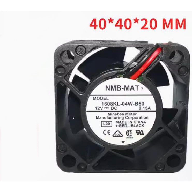 ใหม่ พัดลมระบายความร้อน แบบเงียบพิเศษ NMB 4020 12V 0.15A 1608KL-04W-B50