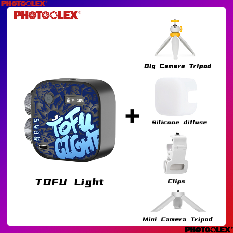 Photoolex 100% ของแท้อย่างเป็นทางการ TOFU Light HSI36000 Full Color Fill Light สไตล์ซามูไรสีดํา