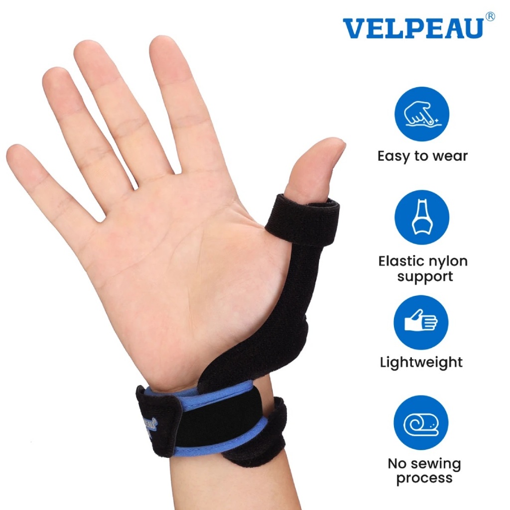 VELPEAU Thumb Brace - Reversible Wrist & Thumb Spica Splint, CMC Support Brace Stabilizer สําหรับ Trigger Finger, De Quervains, โรคข้ออักเสบ, อุโมงค์รถบรรเทาอาการปวด