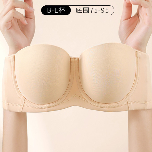 ครึ่งทรงเกาะอก เต้าเรียบสีพื้น มีโครง ฟองบาง รอบตัวเรียบเนียน 34-42BCDE