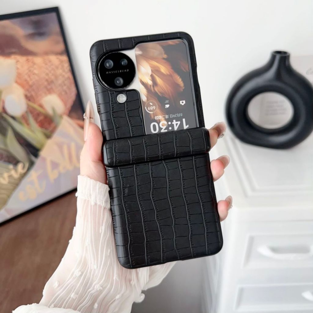 เหมาะกับ OPPO Find N3 N2 Flip FindN3Flip FindN2Flip slub บานพับหนังเคสโทรศัพท ์ ป ้ องกันการตก