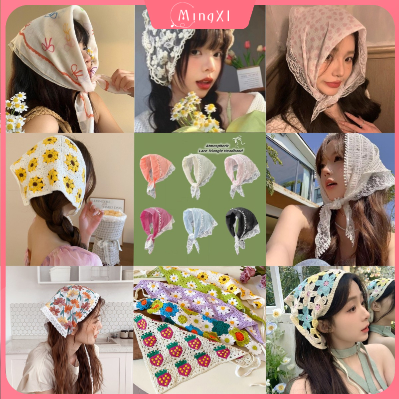 ที่คาดผมดอกไม้กันแดดลูกไม้ ผู้หญิงเกาหลี อิน โดปามีน บางย้อนยุคน่ารักวงผมสดเครื่องประดับผม