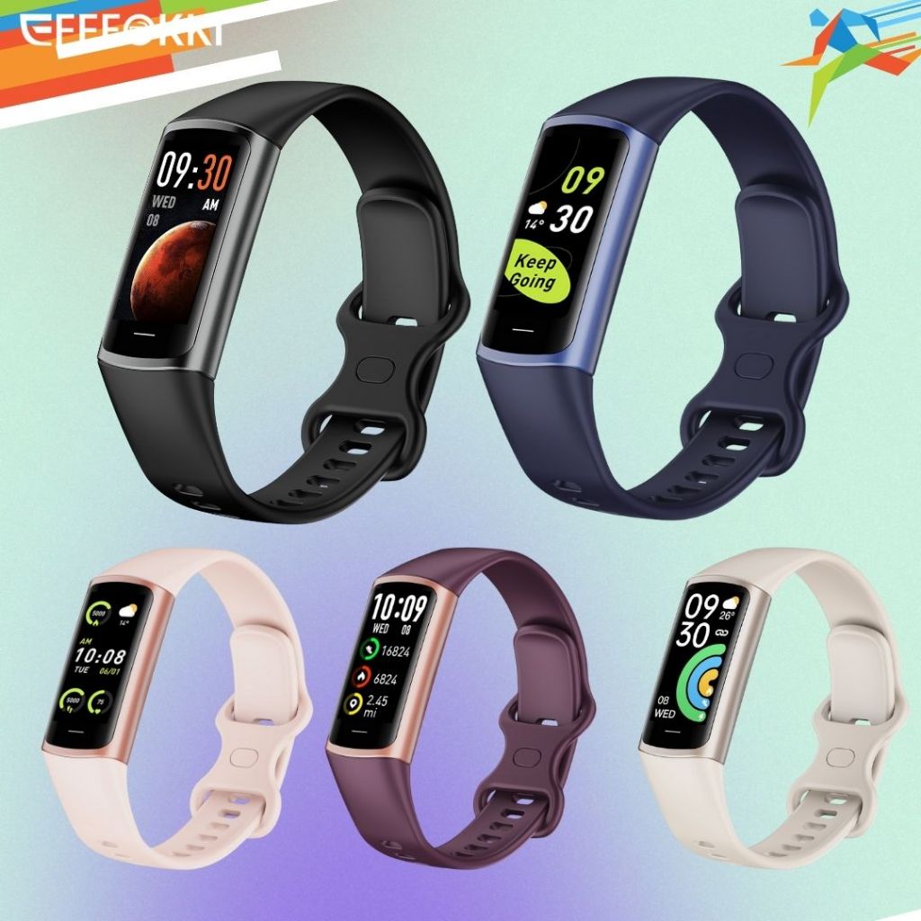 EFFEOKKI กีฬาสมาร์ท Band Ip67 กันน้ํา Tracker สร้อยข้อมือฟิตเนส Smartwatch Pedometer อุณหภูมิของร่าง