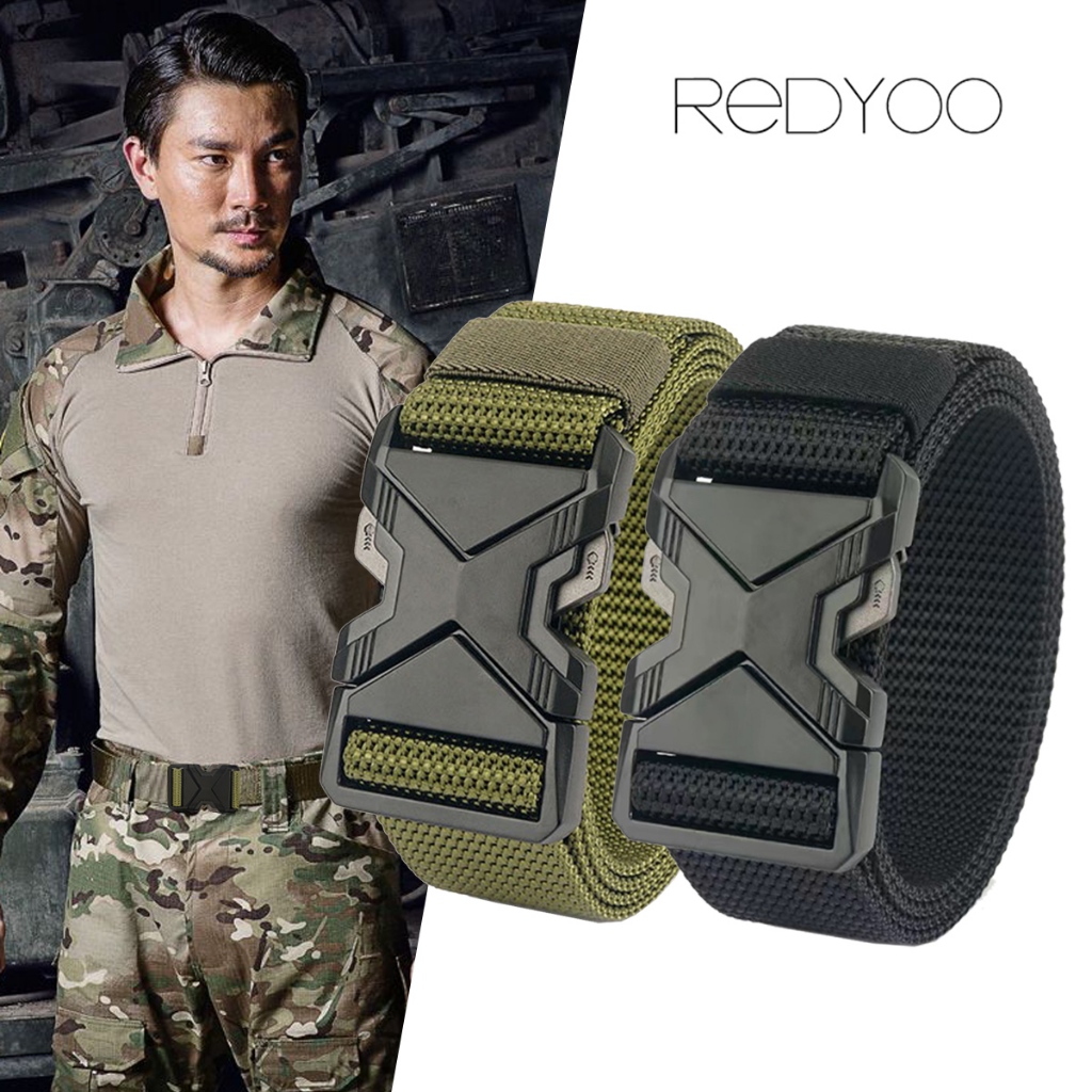 REDYOO เข็มขัดยุทธวิธี เข็มขัดหัวเข็มขัดแม่เหล็ก เข็มขัดเครื่องมือ