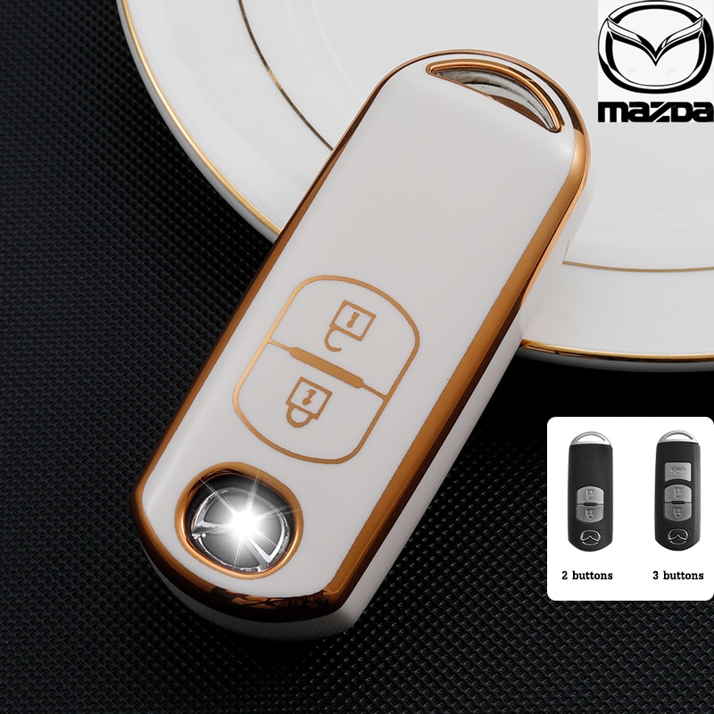 Mazda 2/3 ปุ ่ ม TUP ฝาครอบกุญแจรถเข ้ ากันได ้ กับ Mazda 2/3/CX-3/CX-5/Skyactiv