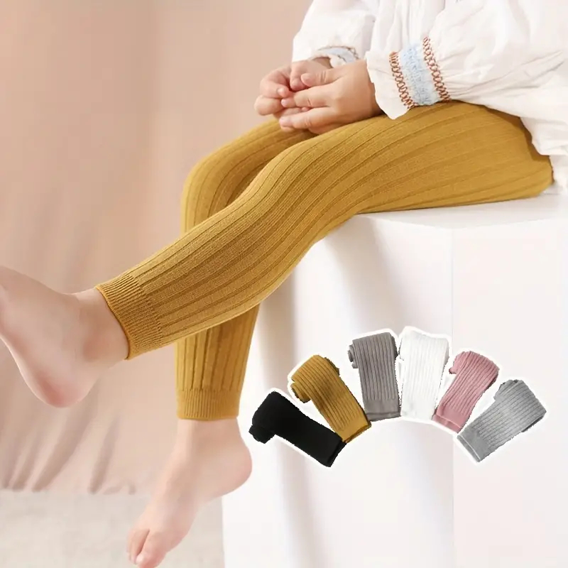 0-4y เด็กทารกกางเกงขายาวสําหรับสาวเข็มคู่หวีผ้าฝ้าย Ribbed Legging เด็กนุ่มถักกางเกงสําหรับเสื้อผ้าเด็ก