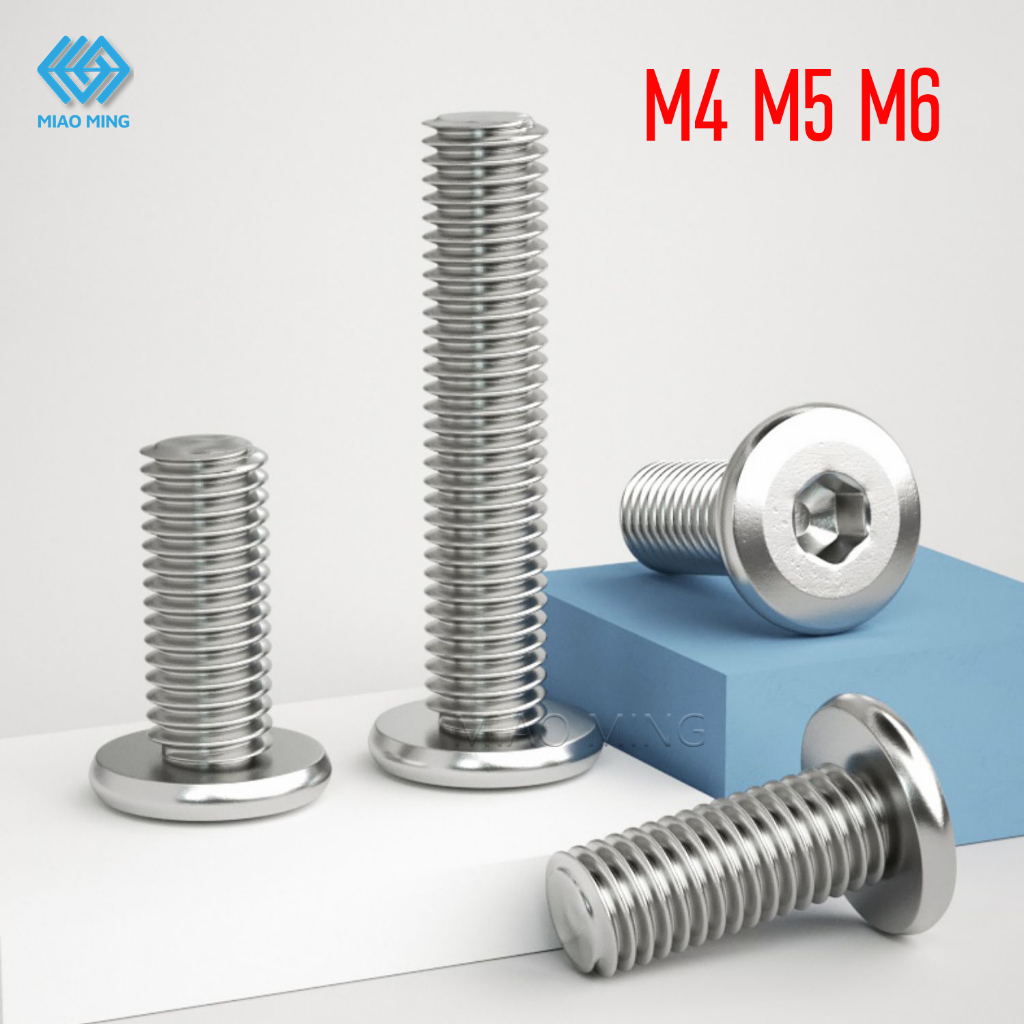M4 M5 M6 304 สแตนเลสตาราง ln สกรูกุญแจ elenkey เฟอร์นิเจอร์ scru งานสกรูหกเหลี่ยม elenkey หัวแบน Bolt