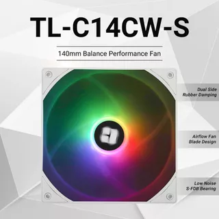 Thermalright TL-C14CW-S ARGB 140 มม.พัดลมคูลเลอร์ 1500RPM พัดลม CPU 4Pin PWM พัดลมคอมพิวเตอร์เงียบพร้อม S-FDB แบริ่ง PC ระบายความร้อน