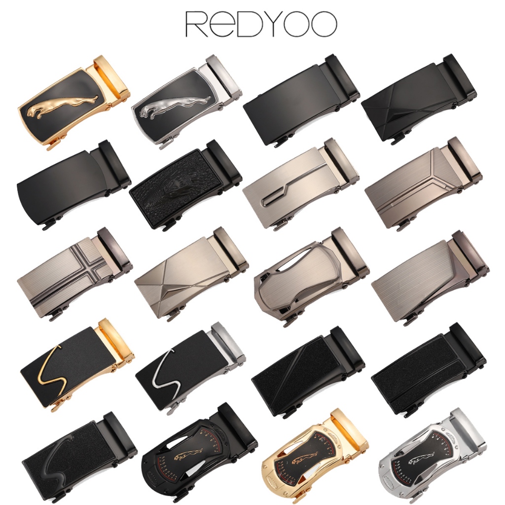 REDYOO เรดโย เข็มขัดผู้ชายหัวเข็มขัดหัวเข็มขัดที่เดินทางมาพักผ่อนเข็มขัดหัวธุรกิจอุปกรณ์เสริมหัวเข็มขัดอัตโนมัติกว้าง3.5ซม