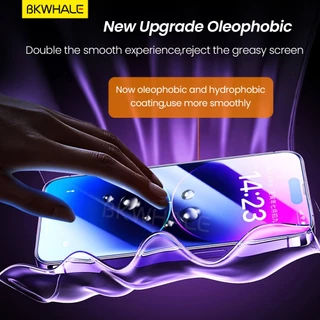 BKWHALE ติดตั้งง่ายกระจกนิรภัยแบบเต็มหน้าจอสําหรับ iPhone 17 Pro Max 11 12 13 14 15 16 Pro Max 17e 16e 16 Plus 17Air X Xs Max XR ความเป็นส่วนตัว / PurpleRay / HD ฟิล์มป้องกัน