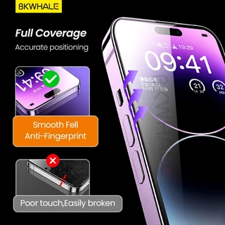 BKWHALE ติดตั้งง่ายกระจกนิรภัยแบบเต็มหน้าจอสําหรับ iPhone 17 Pro Max 11 12 13 14 15 16 Pro Max 17e 16e 16 Plus 17Air X Xs Max XR ความเป็นส่วนตัว / PurpleRay / HD ฟิล์มป้องกัน