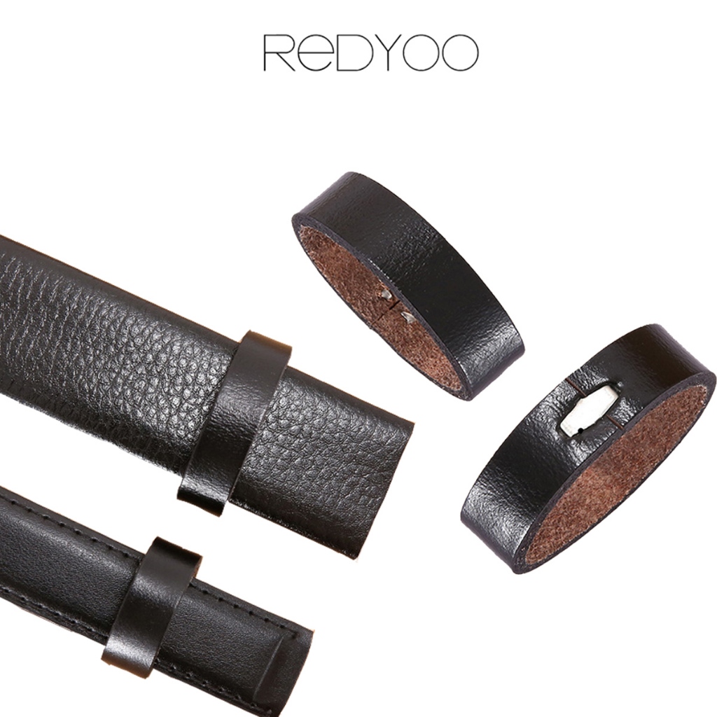 REDYOO เข็มขัดหนังแท้แหวนยึดหางอุปกรณ์เสริมหัวเข็มขัดกว้าง 2.8-4.0 ซม