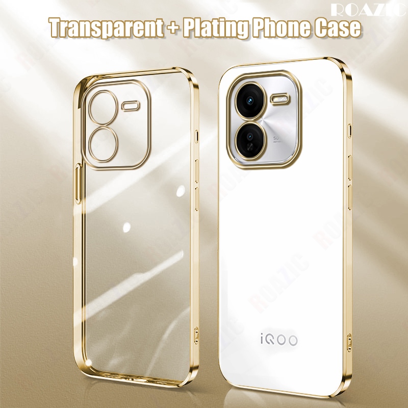 สําหรับ VIVO IQOO Z9x 5G เคสโทรศัพท ์ หรูหราชุบขอบโปร ่ งใสซิลิโคนนุ ่ มปลอกกันกระแทกฝาครอบ SSY01