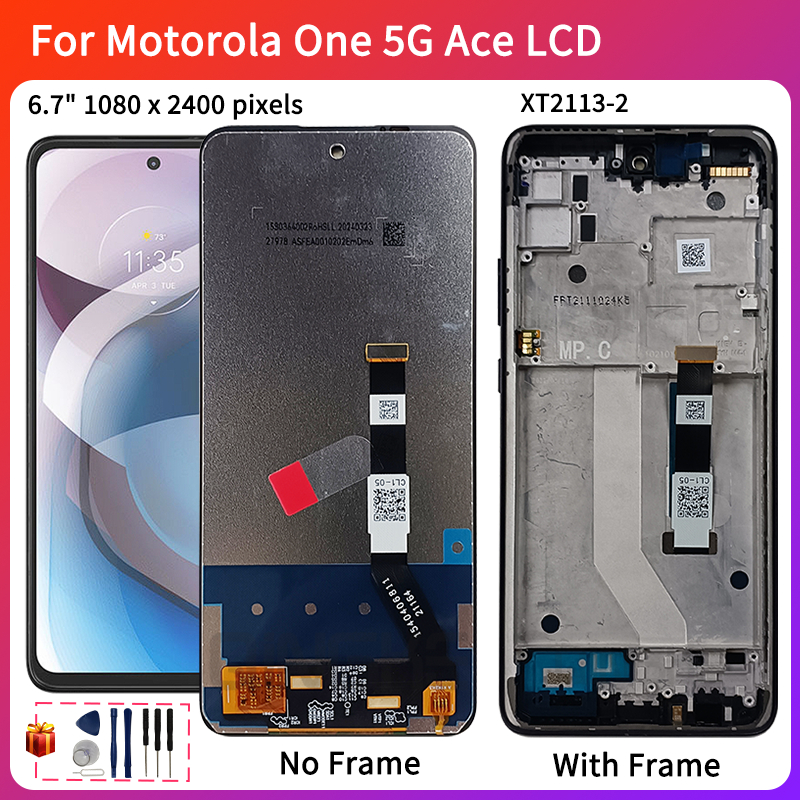 6.7 "ใหม่สําหรับ Motorola One 5G Ace จอแสดงผล LCD Touch Screen Digitizer Assembly สําหรับ Moto 5G Ace LCD XT2113-2 หน้าจอ